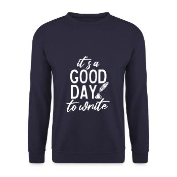 C'est une bonne journée pour écrire - Sweat-shirt Unisexe - marine - Devant - Alina (178cm) & Michal (187cm)