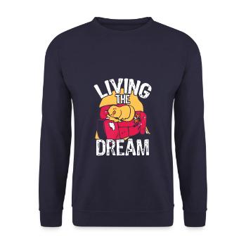Schlafende Ente Traum - Unisex Pullover - Navy - Vorne - Alina (178cm) & Michal (187cm)