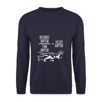 Humour scientifique Velociraptor - Sweat-shirt Unisexe - marine - Devant - Alina (178cm) & Michal (187cm)