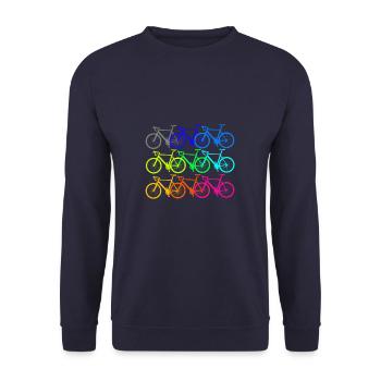 Fahrrad design bunt - Unisex Pullover - Navy - Vorne - Alina (178cm) & Michal (187cm)