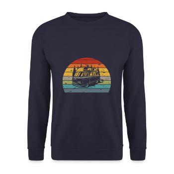 Nature Camping Caravan Camper Tent Funny Man - Sweat-shirt Unisexe - marine - Devant - Alina (178cm) & Michal (187cm)