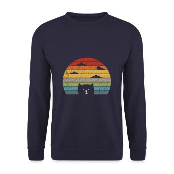 Cat cat cat t shirt cat saying man girl - Unisex Sweatshirt - navy - Front - Alina (178cm) & Michal (187cm)