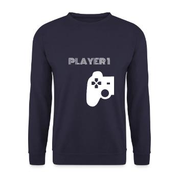 Nerd gamer dont level gaming geek gamen woman man - Unisex Sweatshirt - navy - Front - Alina (178cm) & Michal (187cm)