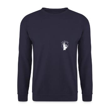 Va bene Funny hand Italian Italian gift - Unisex Sweatshirt - navy - Front - Alina (178cm) & Michal (187cm)