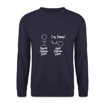 ORGANIC CHEMISTRY I'm Diene science chemistry - Unisex Sweatshirt - navy - Front - Alina (178cm) & Michal (187cm)