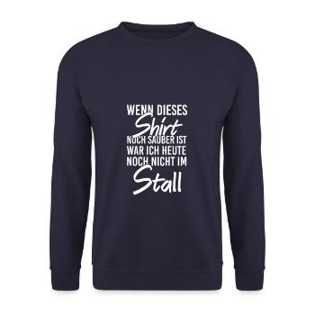 Pferd reiten Hannoveraner Horse Mädchen Reiter - Unisex Pullover - Navy - Vorne - Alina (178cm) & Michal (187cm)