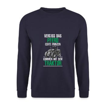 vergiss das pferd echte prinzen kommen mit dem - Unisex Pullover - Navy - Vorne - Alina (178cm) & Michal (187cm)