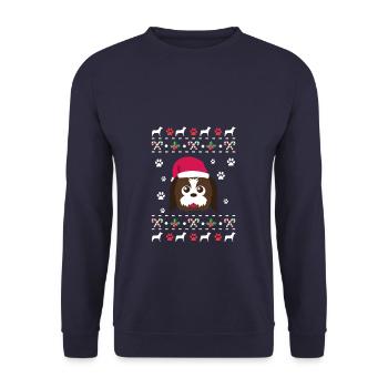 Noël Santa Shih tzu - Sweat-shirt Unisexe - marine - Devant - Alina (178cm) & Michal (187cm)