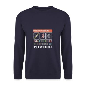 Skitour Skitouren Tourenski Tourengeher Apres Ski - Unisex Pullover - Navy - Vorne - Alina (178cm) & Michal (187cm)