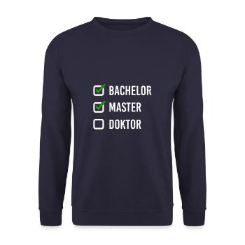 Nerd University Masters Apparel Gift Uni - Unisex Sweatshirt - navy - Front - Alina (178cm) & Michal (187cm)