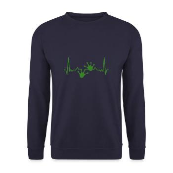 Gecko Echse Herzschlag Eidechse Haustier Reptil - Unisex Pullover - Navy - Vorne - Alina (178cm) & Michal (187cm)