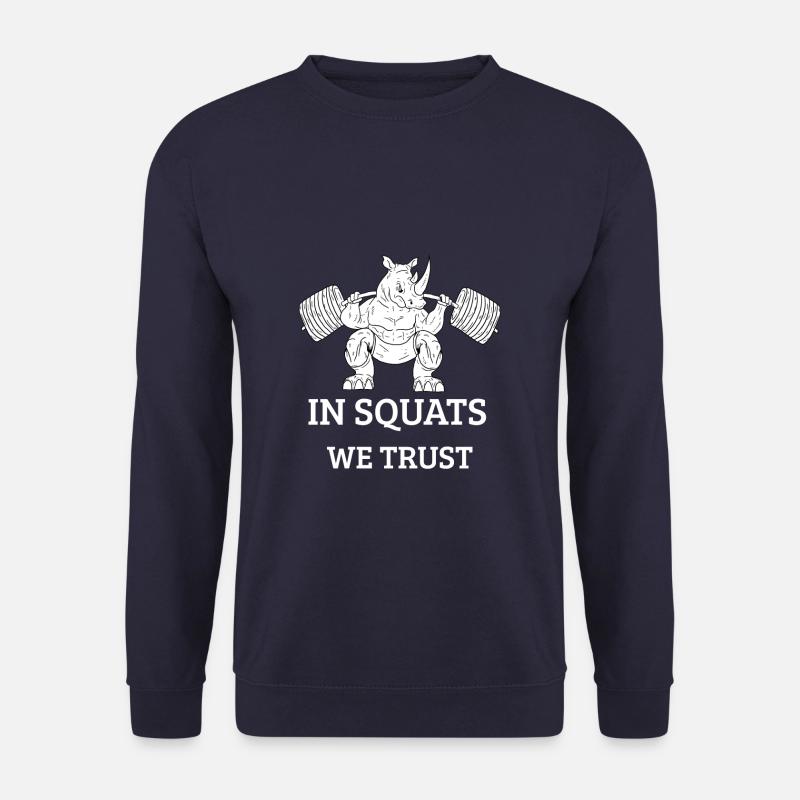 Powerlifting Squats We Trust Kraftsport Gym - Unisex Pullover - Navy