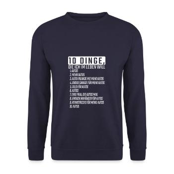 Mechaniker Mechatroniker Auto Werkstatt motorsport - Unisex Pullover - Navy - Vorne - Alina (178cm) & Michal (187cm)