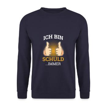 Ich Bin Schuld Immer Sarkasmus Mitarbeiter - Unisex Pullover - Navy - Vorne - Alina (178cm) & Michal (187cm)
