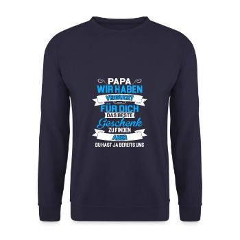 Männertag Himmelfahrt Vatertag 2021 Papa Spruch - Unisex Pullover - Navy - Vorne - Alina (178cm) & Michal (187cm)