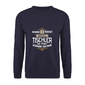Lustiges Tischler Handwerker perfekt Geschenk - Unisex Pullover - Navy - Vorne - Alina (178cm) & Michal (187cm)