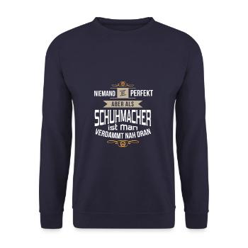 Lustiges Schuhmacher Handwerker perfekt Geschenk - Unisex Pullover - Navy - Vorne - Alina (178cm) & Michal (187cm)