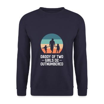 Funny Daughter Gift Idea For Dad - Unisex Pullover - Navy - Vorne - Alina (178cm) & Michal (187cm)