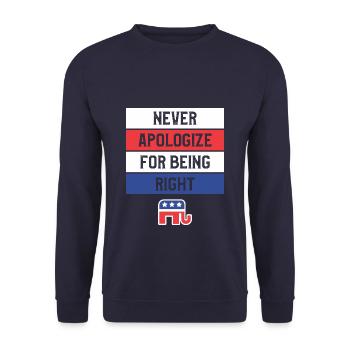 Funny Republican Gift For A Conservative - Unisex Pullover - Navy - Vorne - Alina (178cm) & Michal (187cm)