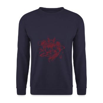 Thor with Hammer Mjölnir Odin Viking Warrior - Unisex Sweatshirt - navy - Front - Alina (178cm) & Michal (187cm)