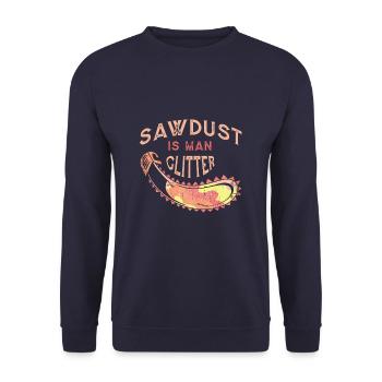 La sciure de bois est un travail du bois à paillettes humaines - Sweat-shirt Unisexe - marine - Devant - Alina (178cm) & Michal (187cm)