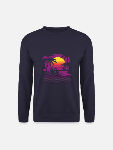 Sunset Mountain Retrowave - Unisex Pullover - Navy