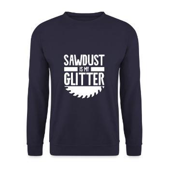 La sciure de bois est mon bois à paillettes - Sweat-shirt Unisexe - marine - Devant - Alina (178cm) & Michal (187cm)