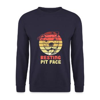 Funny Cute Resting Pit - Unisex Pullover - Navy - Vorne - Alina (178cm) & Michal (187cm)