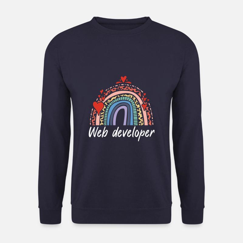Rainbow Web Developer Programmer - Unisex Pullover - Navy