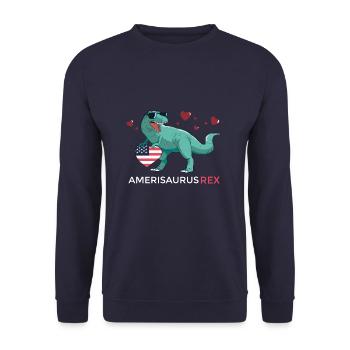 Amerisaurus Rex Jeunes dinosaures patriotiques - Sweat-shirt Unisexe - marine - Devant - Alina (178cm) & Michal (187cm)