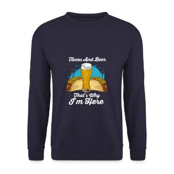 Tacos and beer, that's why I'm vegan here - Unisex Sweatshirt - navy - Front - Alina (178cm) & Michal (187cm)