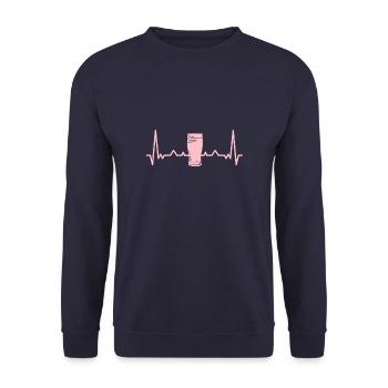 Heartbeat Crafts Beer Alcohol Brewer Drinking - Unisex Sweatshirt - navy - Front - Alina (178cm) & Michal (187cm)