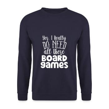 Funny All These Board Games - Unisex Pullover - Navy - Vorne - Alina (178cm) & Michal (187cm)