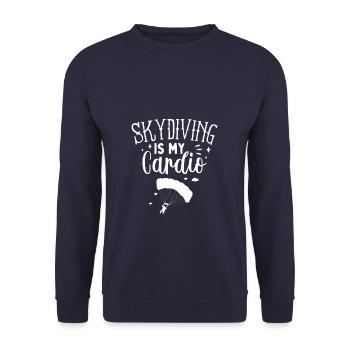 Sky Diving Is My Cardio - Unisex Pullover - Navy - Vorne - Alina (178cm) & Michal (187cm)