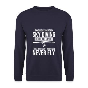 Sky Diving Extreme Sports - Unisex Pullover - Navy - Vorne - Alina (178cm) & Michal (187cm)