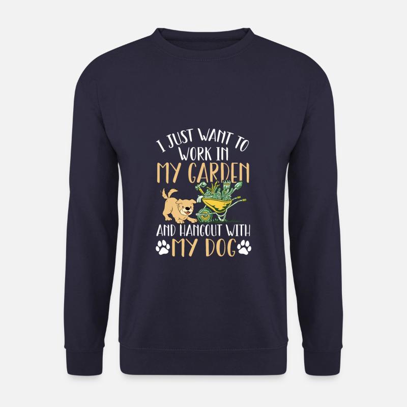 In My Garden Hangout With My Dog - Unisex Pullover - Navy