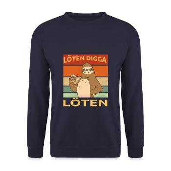 Löten Digga Löten Party Biertrinker Trinkspruch - Unisex Pullover - Navy - Vorne - Alina (178cm) & Michal (187cm)