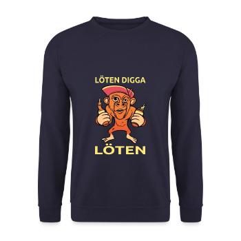 Löten Digga Löten Party Biertrinker Trinkspruch - Unisex Pullover - Navy - Vorne - Alina (178cm) & Michal (187cm)
