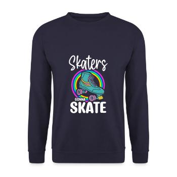 Skaters Gonna Skate - Unisex Pullover - Navy - Vorne - Alina (178cm) & Michal (187cm)