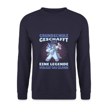 Grundschule Geschafft 2022 Legende Verlässt das - Unisex Pullover - Navy - Vorne - Alina (178cm) & Michal (187cm)