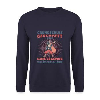 Grundschule Geschafft 2022 Legende Verlässt das - Unisex Pullover - Navy - Vorne - Alina (178cm) & Michal (187cm)