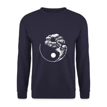 Yin Yang Bonsai Tree Japanese - Unisex Pullover - Navy - Vorne - Alina (178cm) & Michal (187cm)