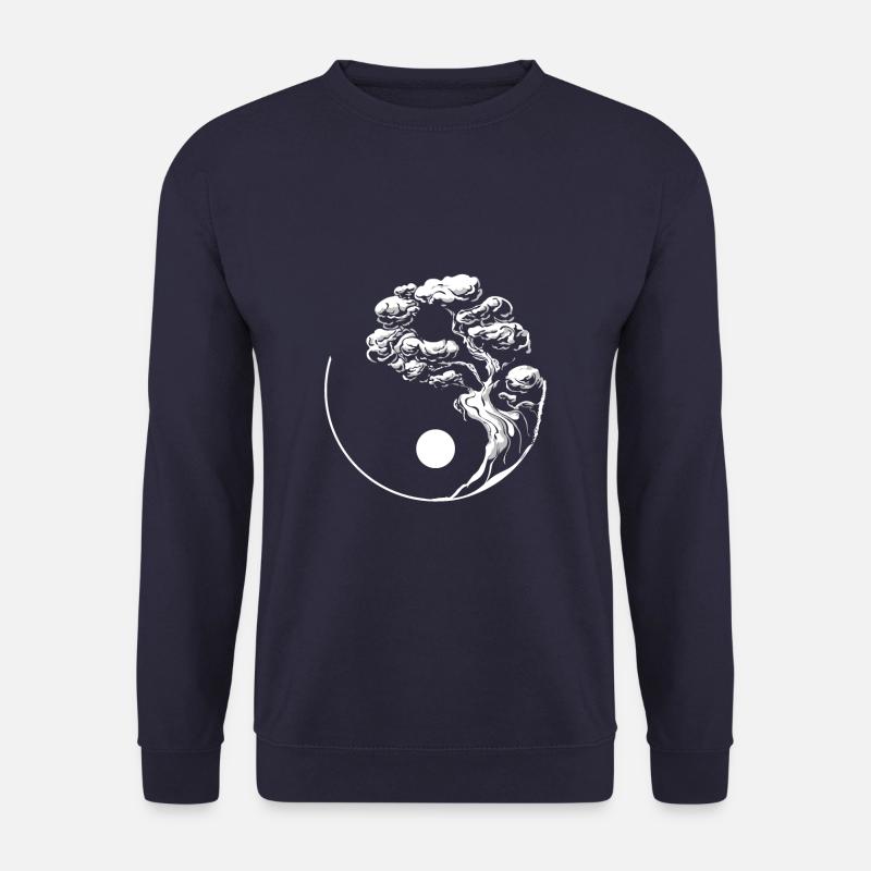Yin Yang Bonsai Tree Japanese - Unisex Pullover - Navy