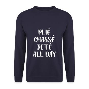 Plie Chasse Jete All Day Ballet Dance - Unisex Pullover - Navy - Vorne - Alina (178cm) & Michal (187cm)