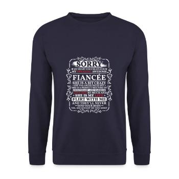 Funny My Heart Only Beating For My Fiance - Unisex Pullover - Navy - Vorne - Alina (178cm) & Michal (187cm)