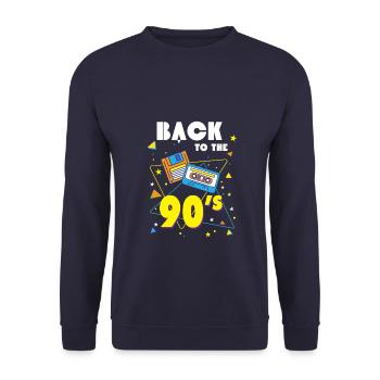 Cool Back To The 90s Party Nostalgia Gift - Unisex Sweatshirt - navy - Front - Alina (178cm) & Michal (187cm)
