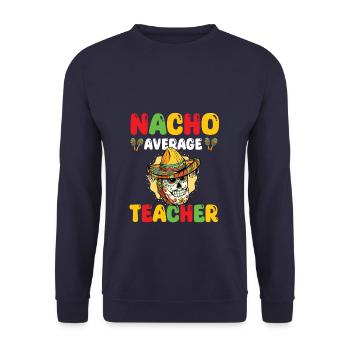 Nacho Average Teacher - Unisex Pullover - Navy - Vorne - Alina (178cm) & Michal (187cm)