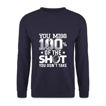 Ask Me About Basketball Actually You Don't Have To - Unisex Pullover - Navy - Vorne - Alina (178cm) & Michal (187cm)