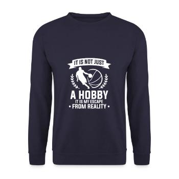 Ask Me About Basketball Actually You Don't Have To - Unisex Pullover - Navy - Vorne - Alina (178cm) & Michal (187cm)