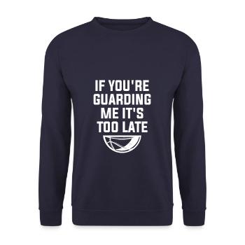 Ask Me About Basketball Actually You Don't Have To - Unisex Pullover - Navy - Vorne - Alina (178cm) & Michal (187cm)